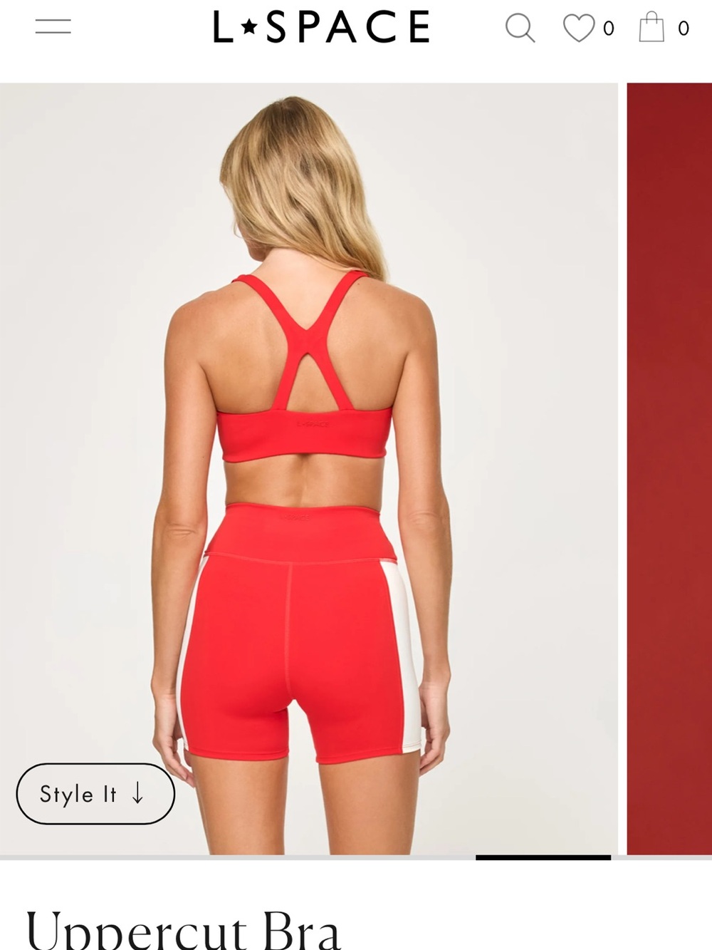 l*space Red Racerback Uppercut Sports Bra